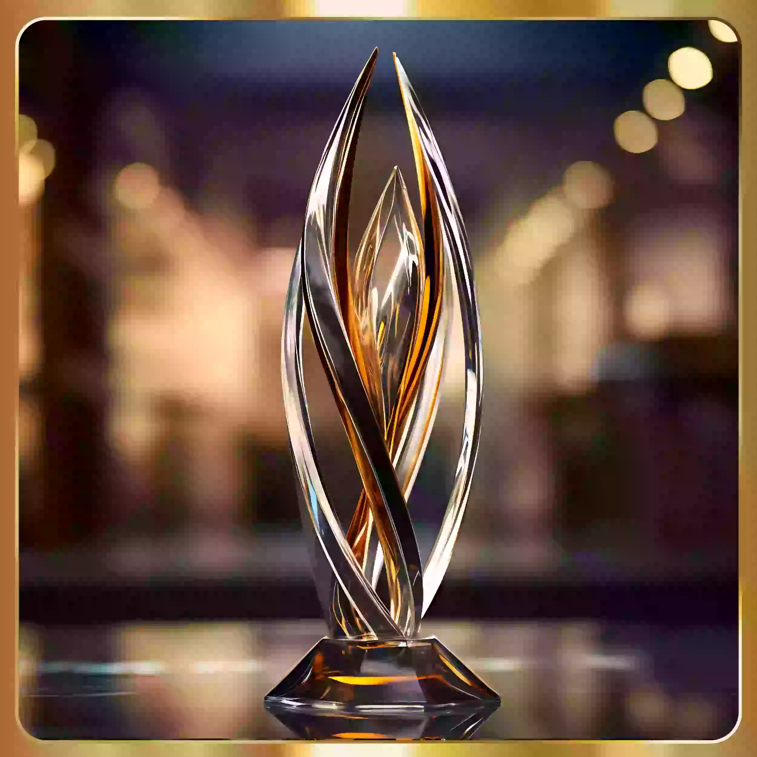 Shiny gold medal ribbon